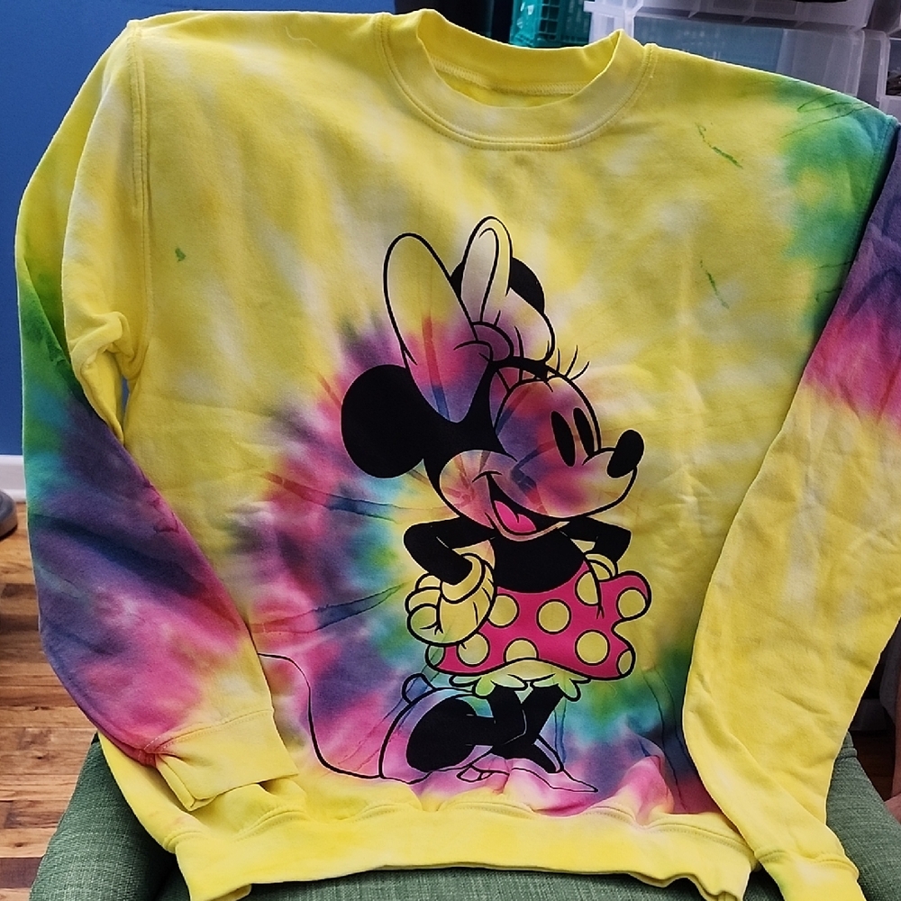 Disney Girls Tie Dye Minnie Mouse Swearshirt